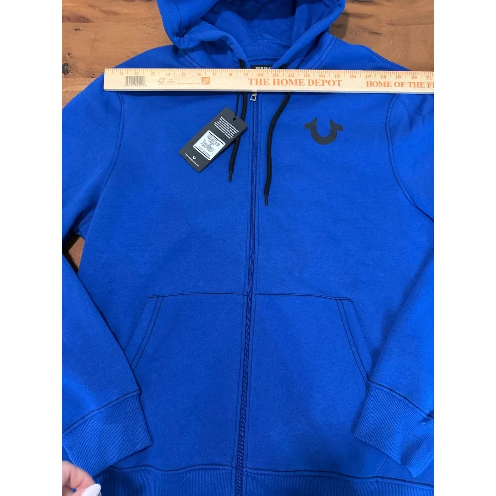 True Religion Men's Y2K Surf The Web Contrast TR Zip Hoodie $124 Blue NWT XL